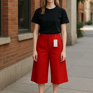 Red capri pants size Medium NWT